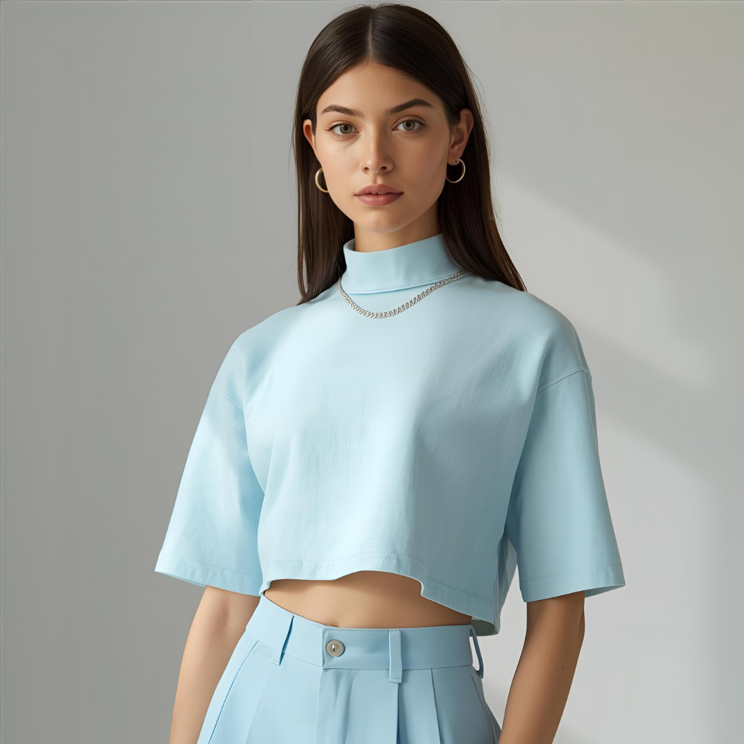 LYRA | Light Blue Cropped T-Shirt